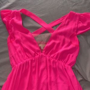Hot pink maxi dress